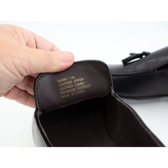 Vittorio Russo Harry Tassel Loafer Mens Size 11 M Black Slip On Elegant Shoes main image 4